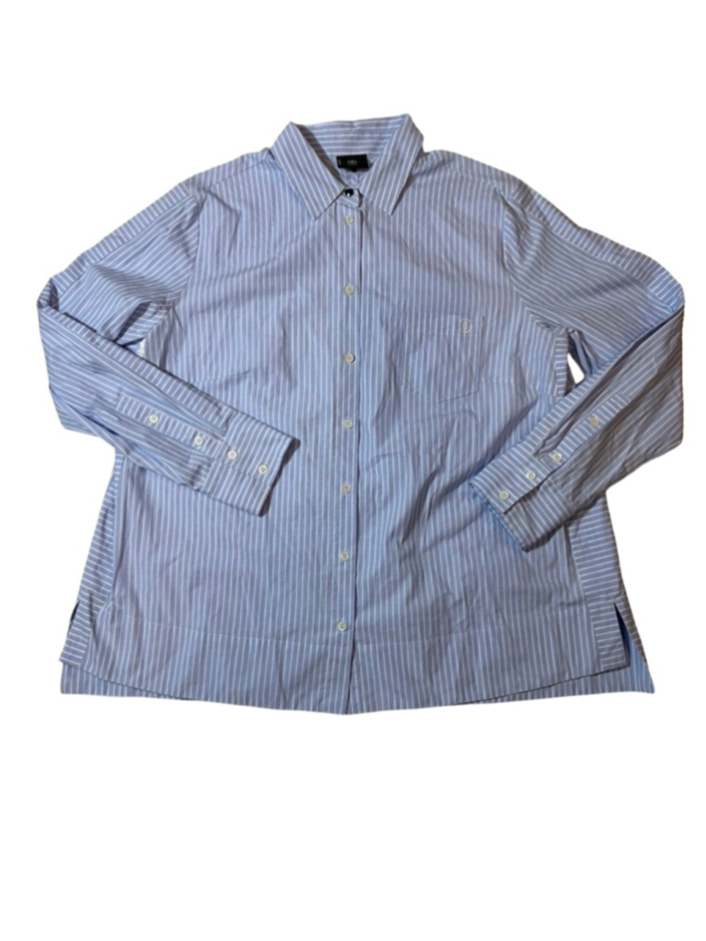 : Bogner Blue White Stripe Button Up Shirt XL EU 44 Luxury Cotton Blouse
